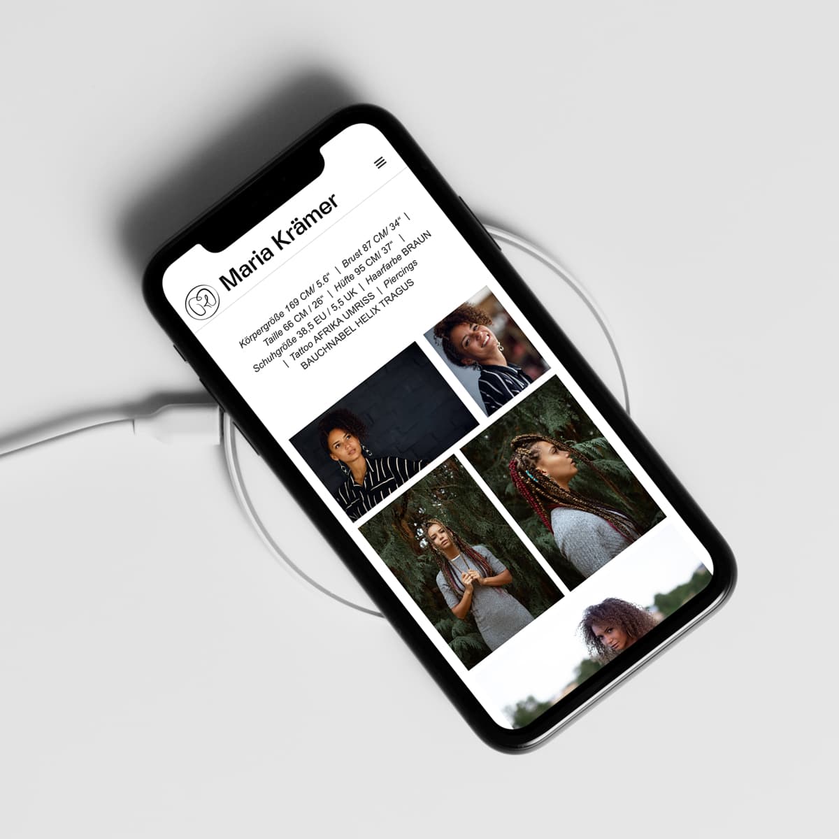 Maria Krämer — Website auf Handy