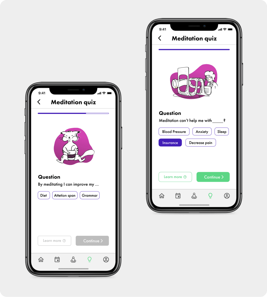 Gamification — Quiz-Mockups