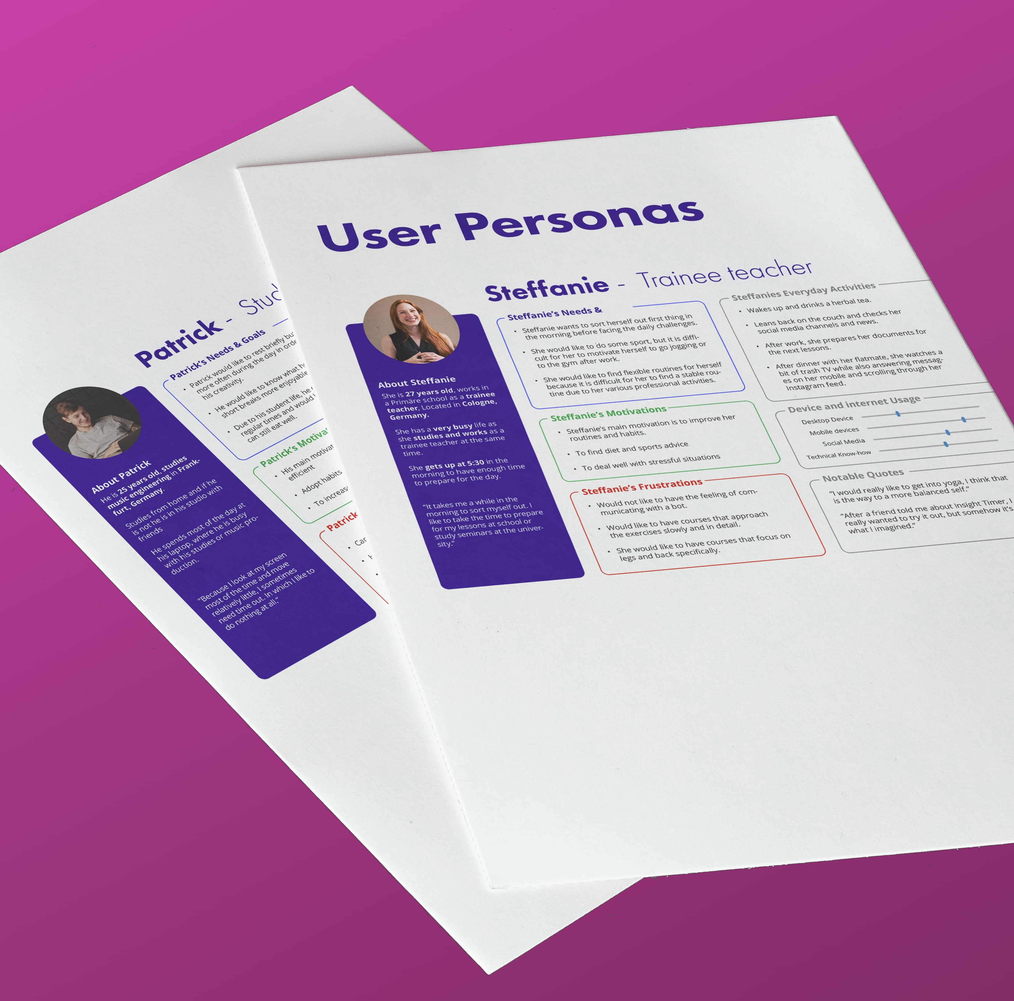 Personas — Patrick und Steffanie